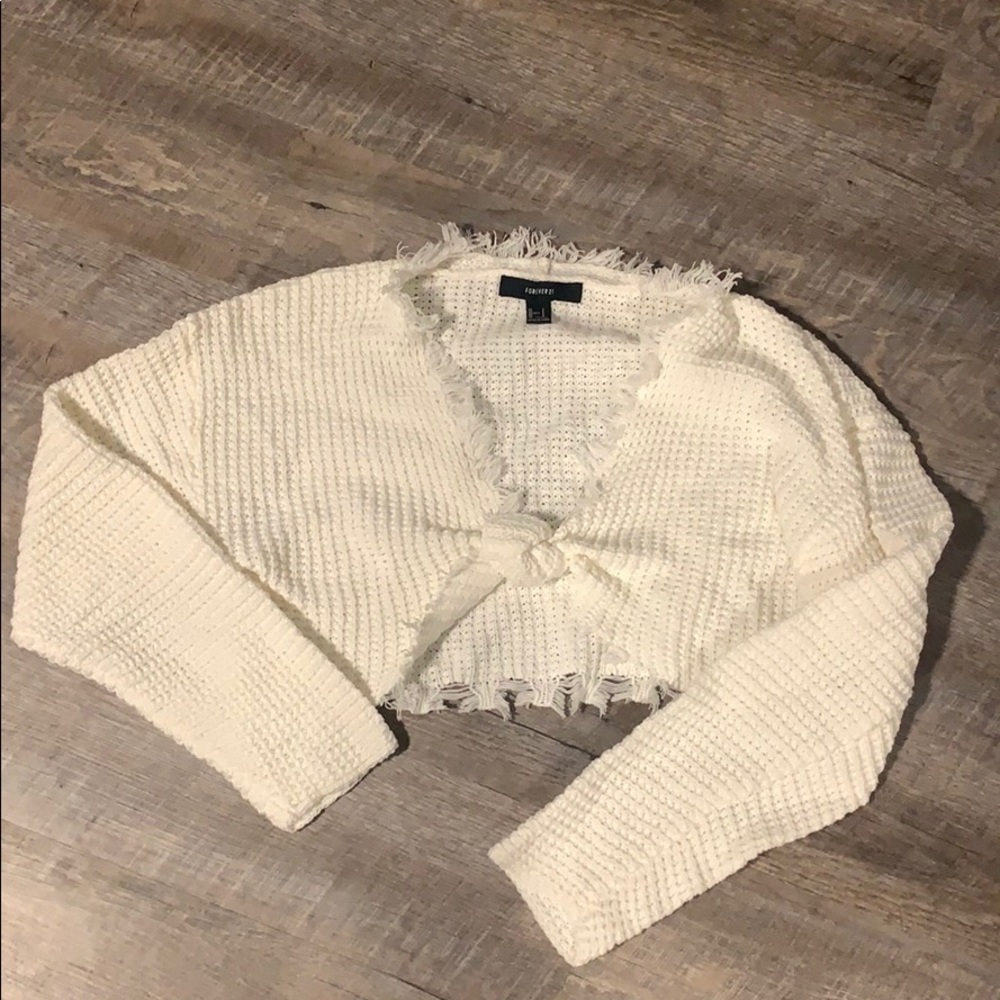 Cropped knit sweater